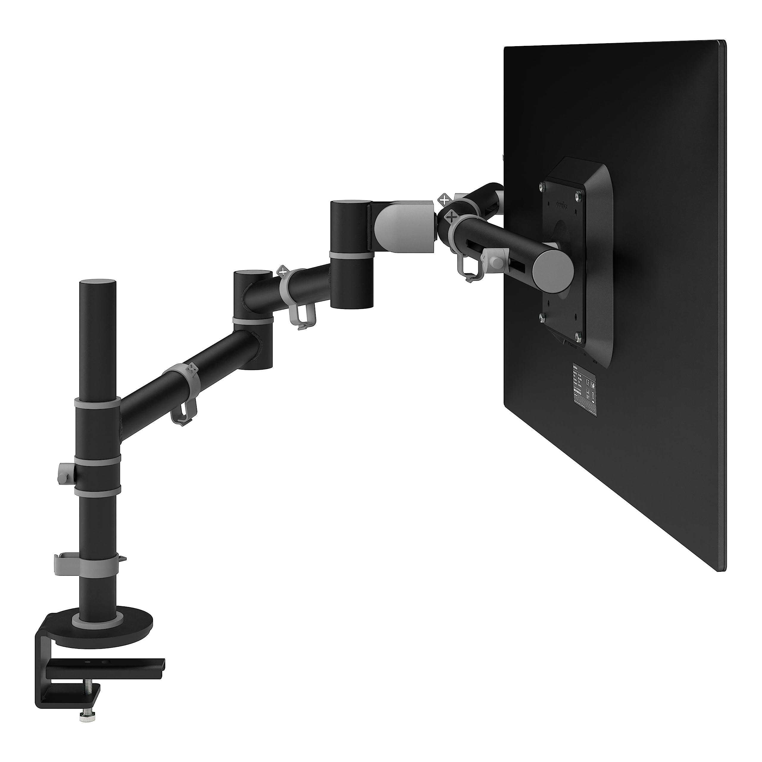 Dataflex Viewgo Braccio Porta Monitor - Scrivania 133 Nero, Braccio ergonomico salvaspazio per 2 monitor, regolazione in altezza, Max. 4 kg per schermo, Supporta la modalità verticale e orizzontale, Installazione semplice