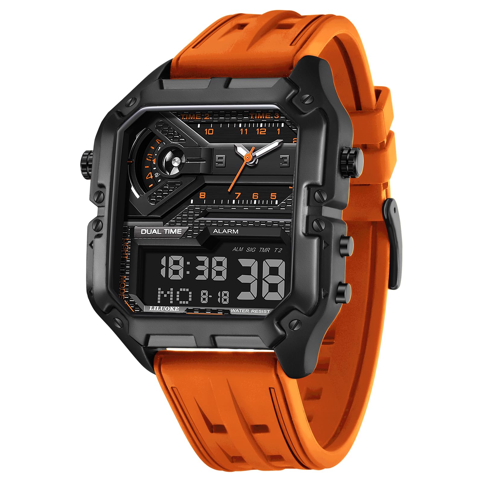Mens Watches, Wrist Watches Luminous Design, Big Face Fashion Quartz Black Watch 30ATM, Casual Watch for Men Unique Gifts for Men — view 23
