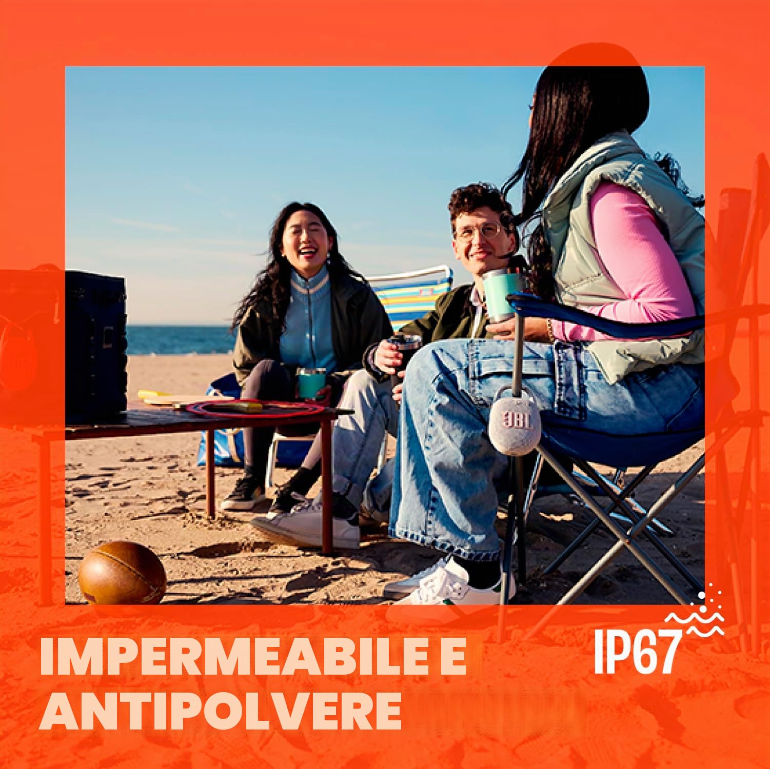 JBL Clip 5 - Altoparlante Bluetooth ultra portatile, impermeabile e antipolvere, suono Big Pro con bassi potenti, moschettone integrato, fino a 12 ore di gioco, realizzato in parte con materiali