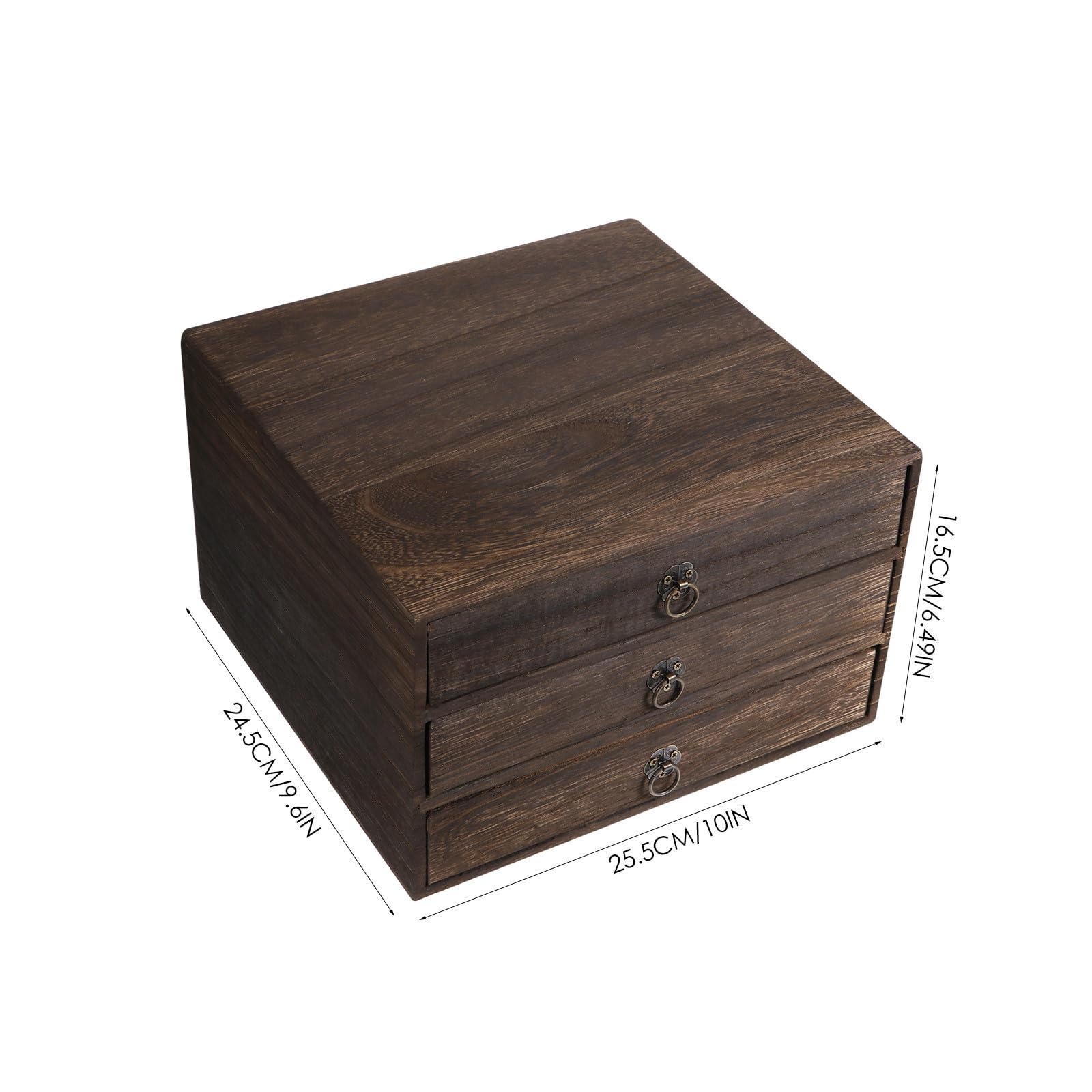Organizzatore da Scrivania in Legno Massello 3 Livelli, Stile Retrò, Facile da Usare per Organizzare Accessori e Decorare la Casa