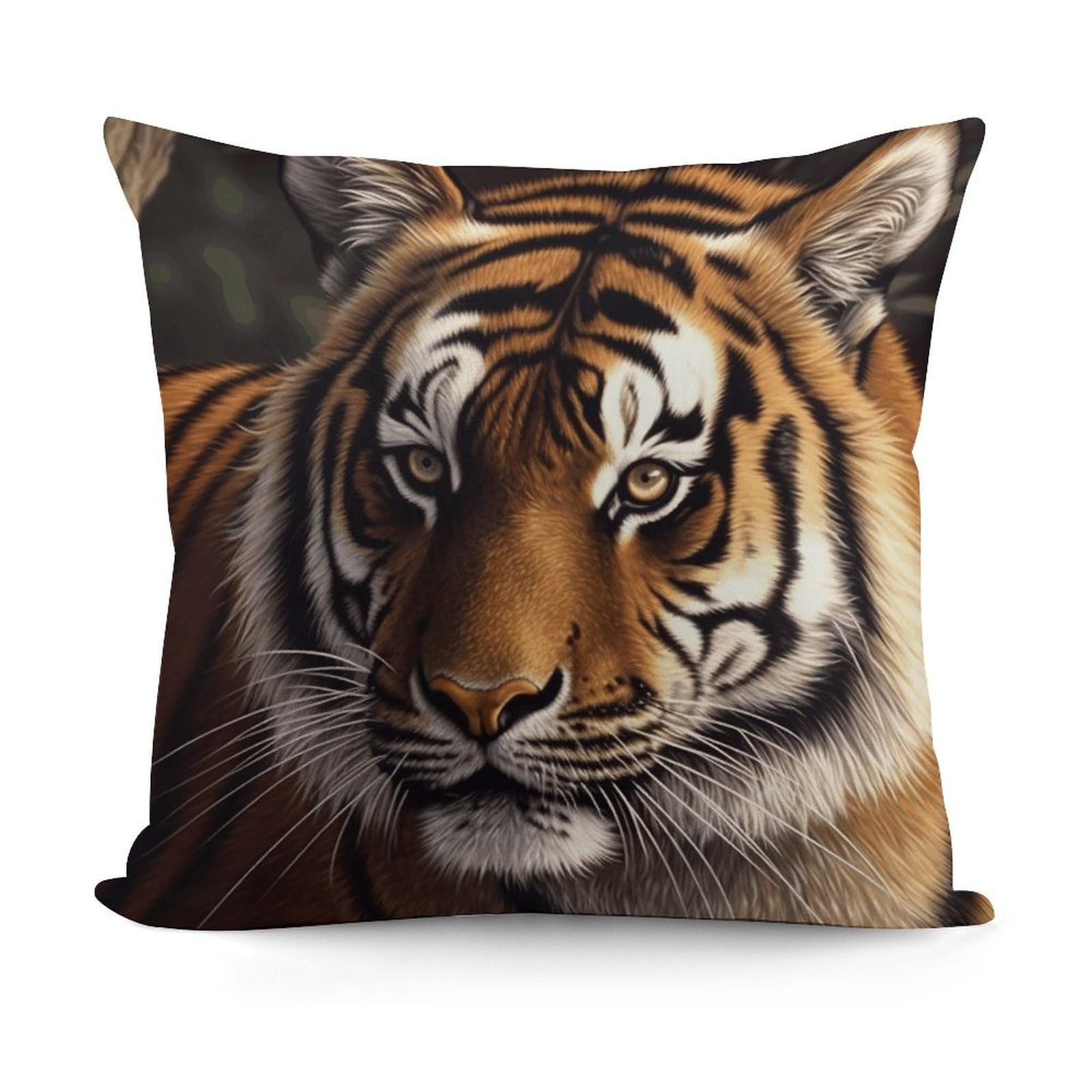VstaDank Decorative Bengal Tiger Throw Pillow Covers Luxury Soft Pillowcases Fluffy Plush Accent Pillow Cases Personalized Square Lumbar Pillows Shells for All Seasons 18" X 18"
