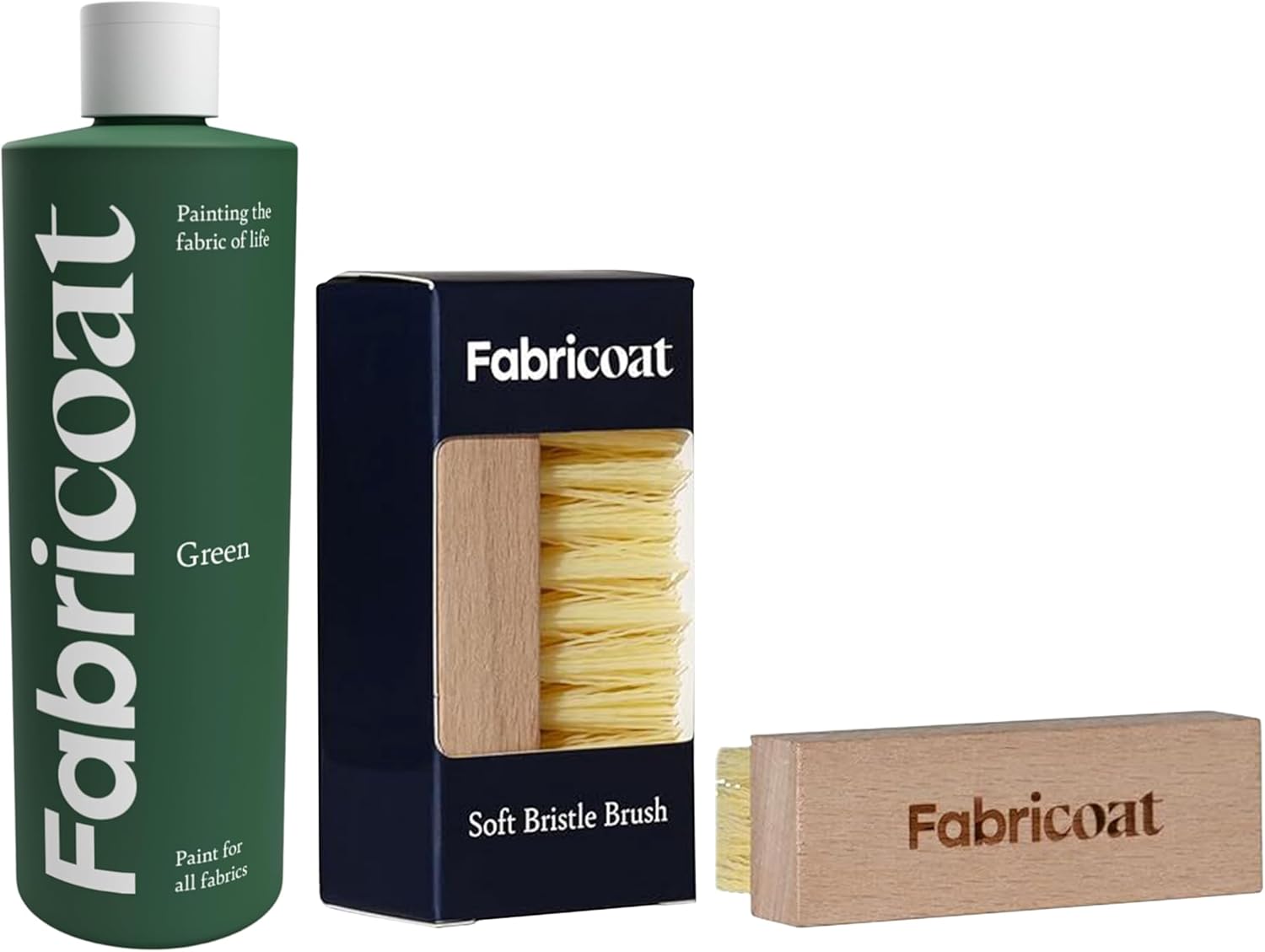 Fabricoat - Fabric Paint for Furniture 500ml (Green) + Soft Bristle Brush | Deep Cleans & Easily Lifts Dirt from Fabric and Upholstery | Restore or Change the Color of Couches, Chairs, Upholstery