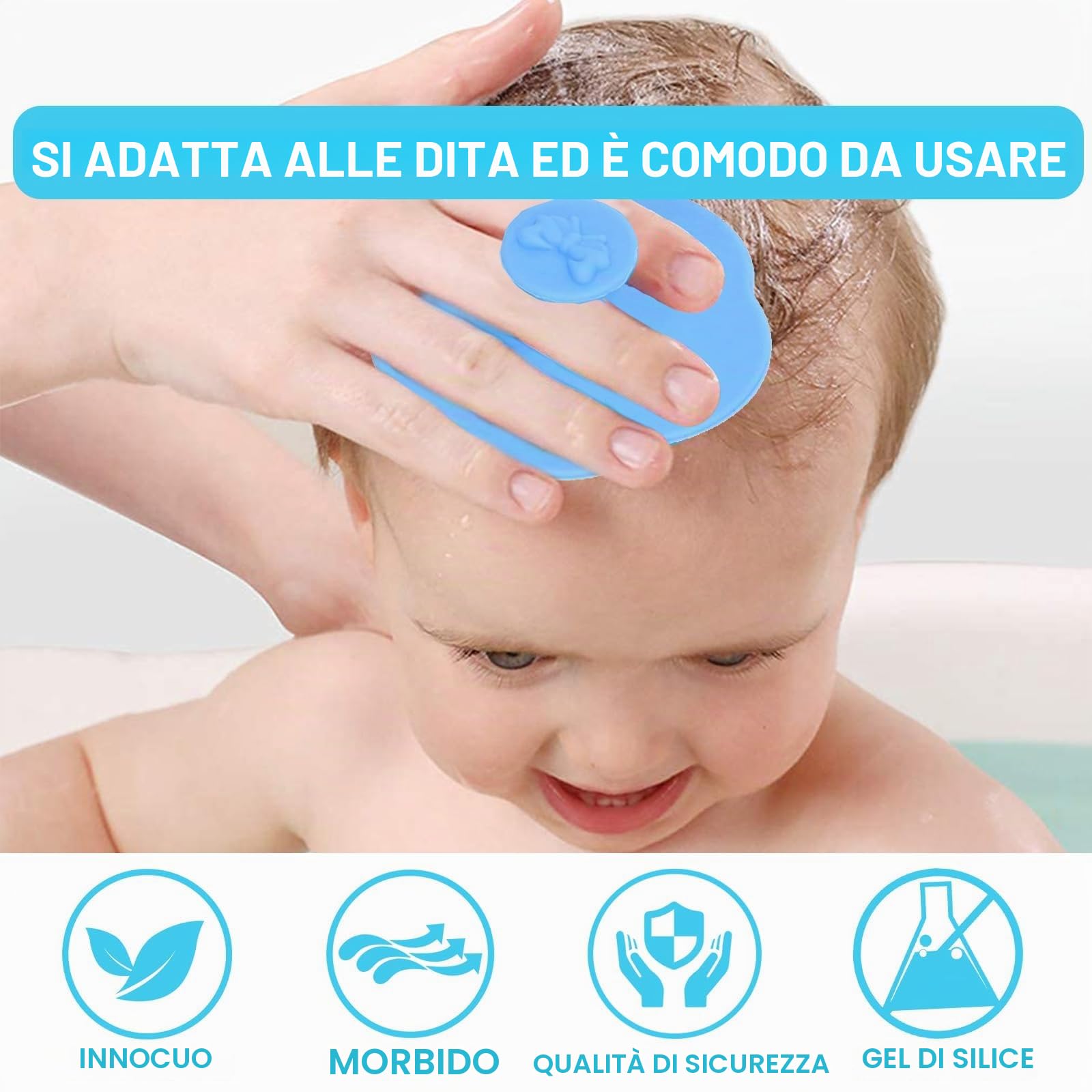 Wekuw 2 Pezzi Spazzola Neonato Pettine Crosta Lattea Neonato Spazzola Bagno Bambini Silicone Pettine Crosta Lattea Aiuta a Massaggiare Delicatamente Il Cuoio Capelluto, Adatto a Neonati e Lattanti
