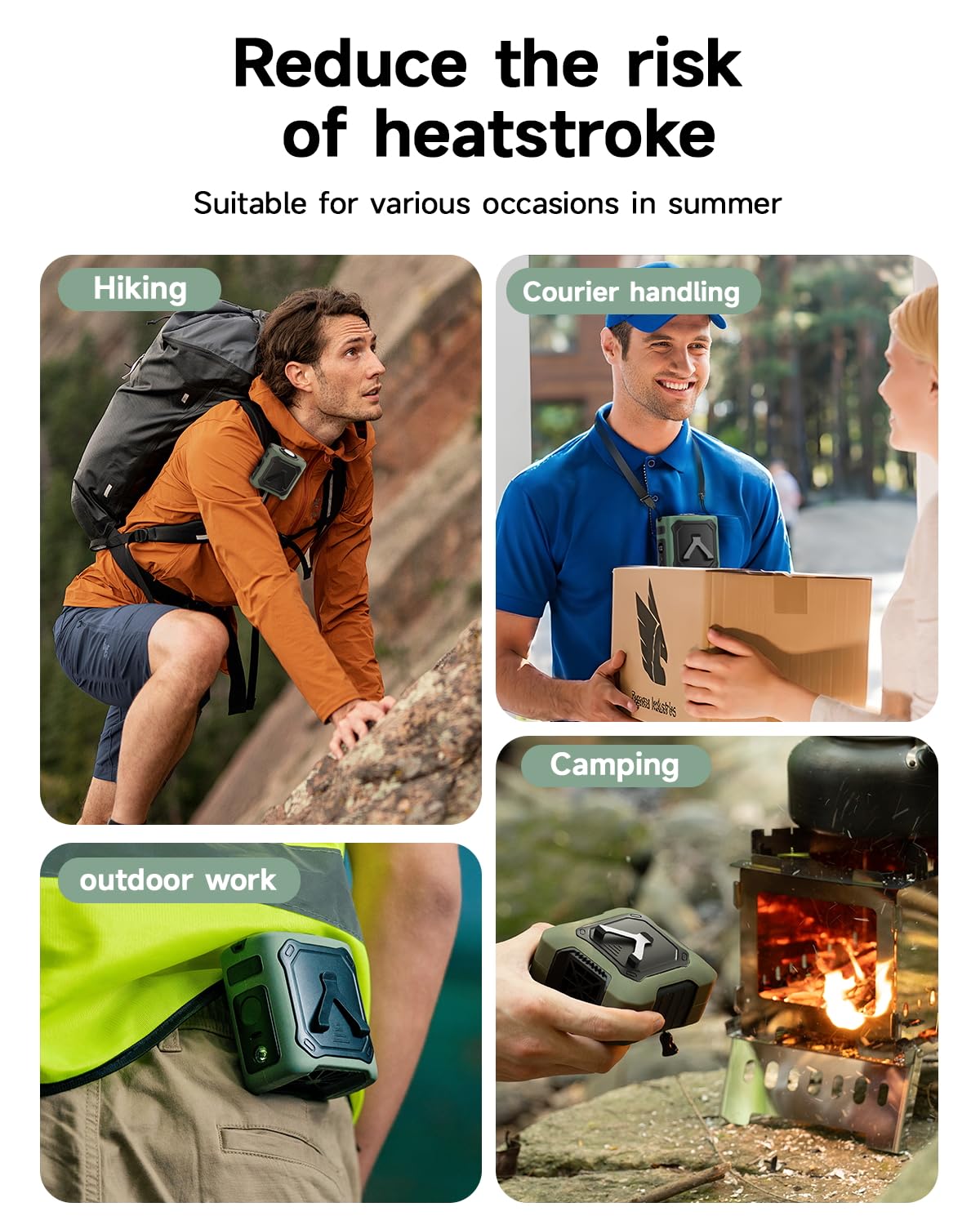 2026 Raffreddamento Ventilatore da Vita Portatile,8000mAh Autonomia 29H Ricaricabile USBC,5Velocità 13000RPM con Illuminazione LED SOS per Cantiere,Campeggio,Escursionismo,Lavoro Estivo,albicocca
