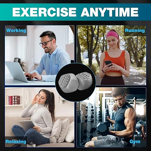 Miniatura 6 de Ejercitador de mandíbula para hombres y mujeres  3 niveles de resistencia moldeador de mandíbula de silicona (6 piezas) con estuche, adelgazamiento