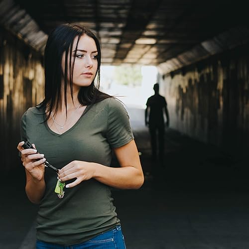 Miniatura 2 de VEXOR Gel en aerosol de pimienta, fuerza policial, abatible y agarre para los dedos, llavero de liberación rápida, más de 20 disparos, rango de 10 a