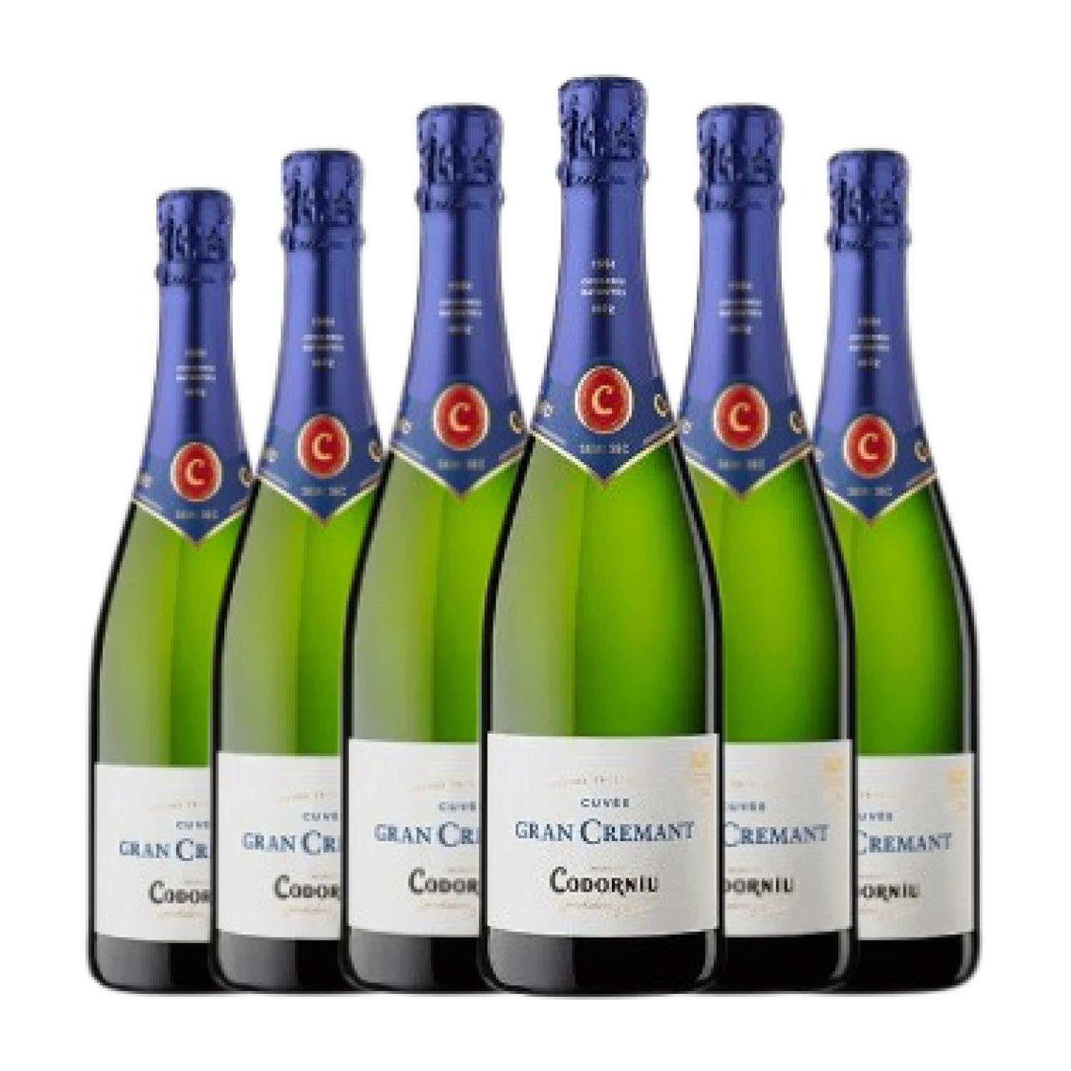 Codorníu Gran Cremant Semi-Seco Semi-Dulce Cava 75 cl Espumoso blanco (Caja de 6 Botellas de 75 cl)