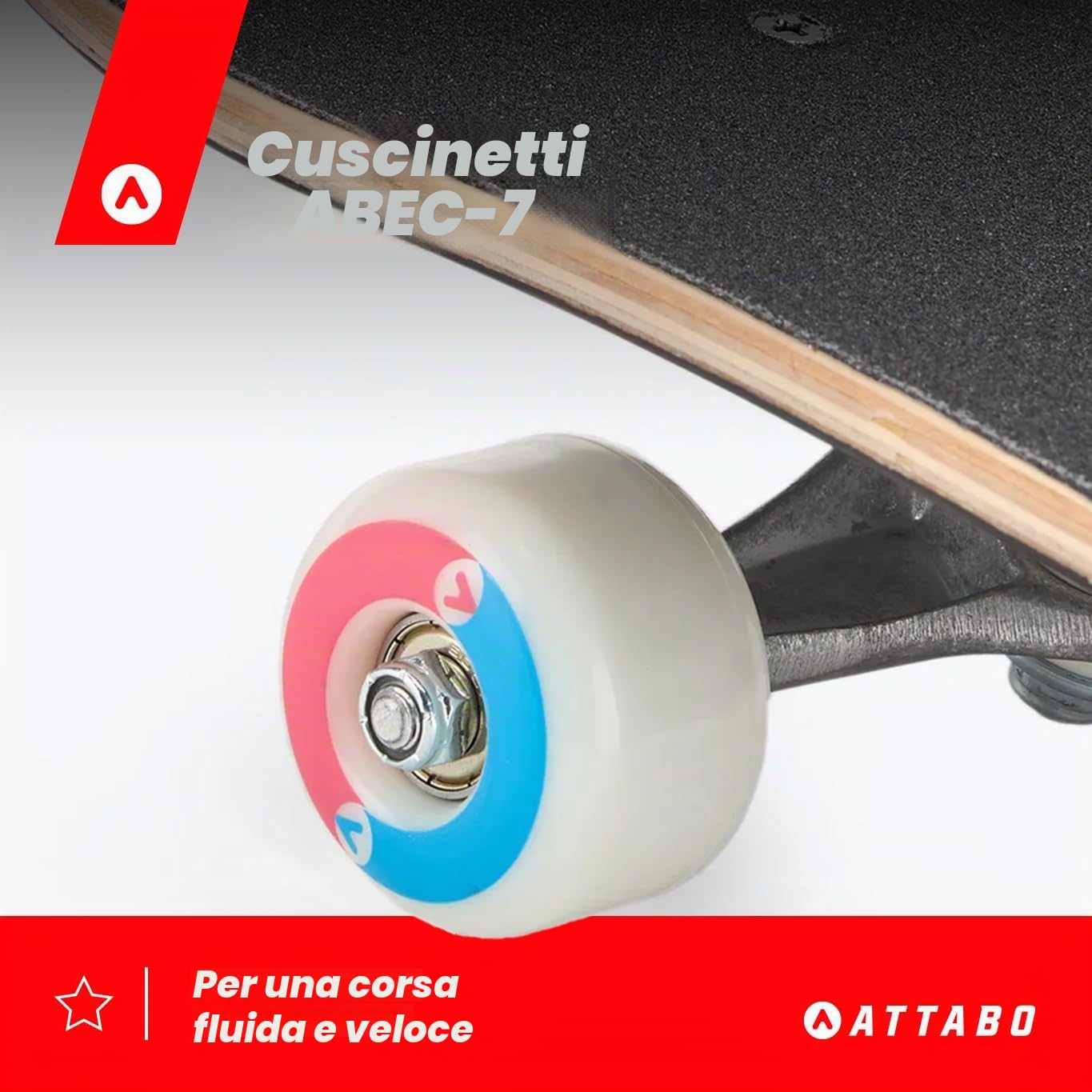 ATTABO Skateboard per adulti Ollie verde 8" x 31" – 9 strati in legno d'acero 5" assi in alluminio, ruote 52 x 36 mm, cuscinetti a sfera ABEC-7, tavola antiscivolo per trucchi e tempo libero