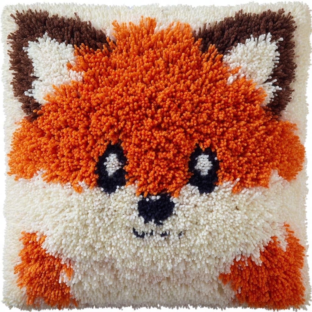 Taxpy Latch Hook Pillow Case Embroidery Kits, Animal DIY Needlework Latch Hook Cushion Cover Kits,Sofa Cushion Cover,17x17inch