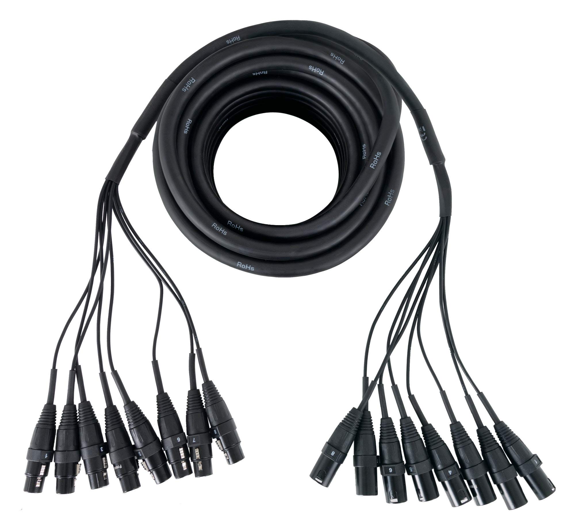 Pronomic Stage MX8/0-10 Sub-Multicore XLR 10m multicore XLR maschio 8 vie su XLR femmina