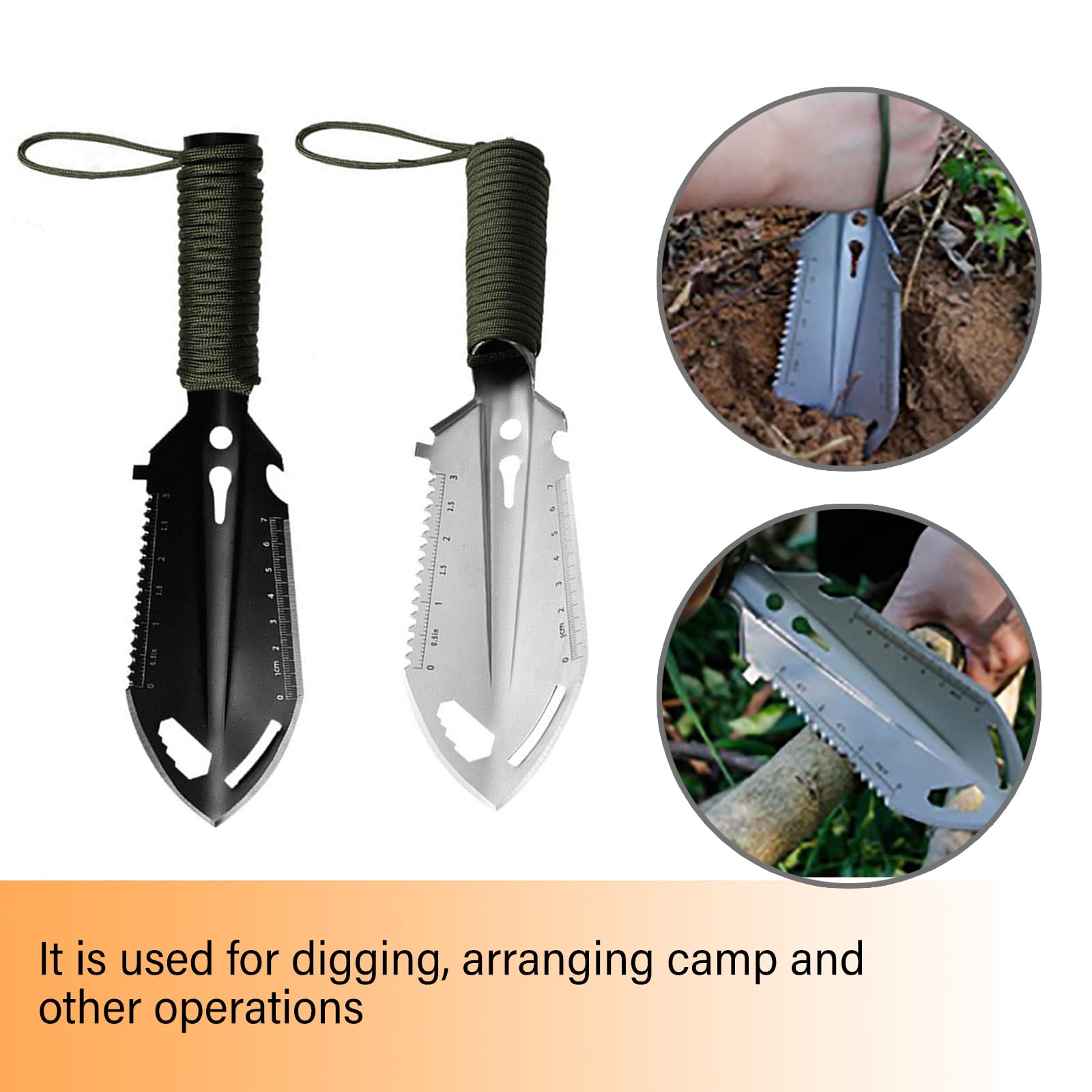 Outils de Survie, Pelle de Camping multifonctionnelle légère, Acier au