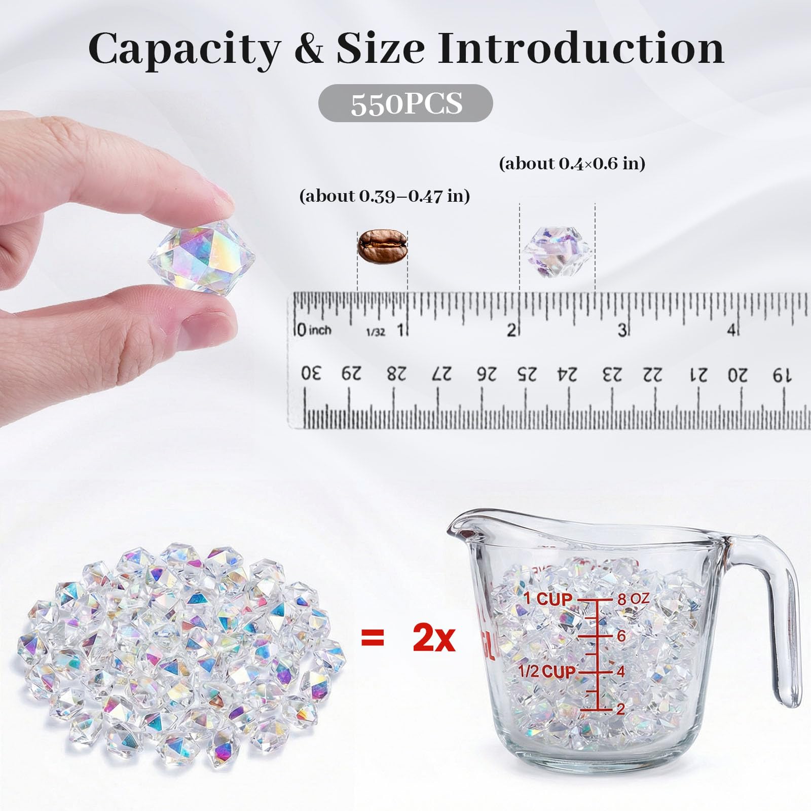 DomeStar Canicas transparentes para relleno de jarrones, rocas falsas