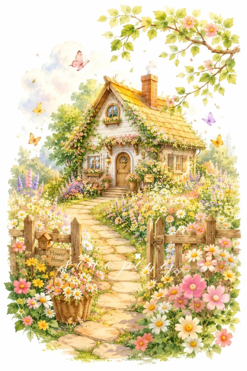 Rqwybcaxn Stamped Beaded Cross Stitch Kits Country Cottage 40x50cm
