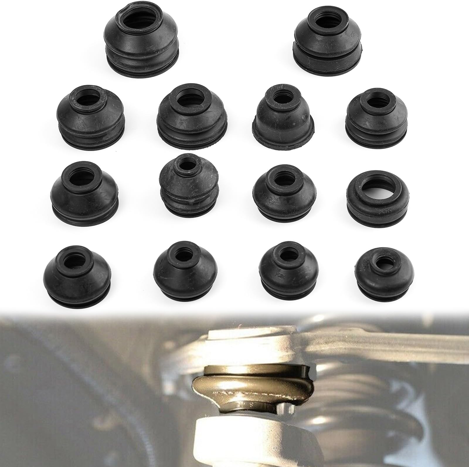 14Pc Upgraded Universal Tie Rod Ends Boot Dust Covers Ball