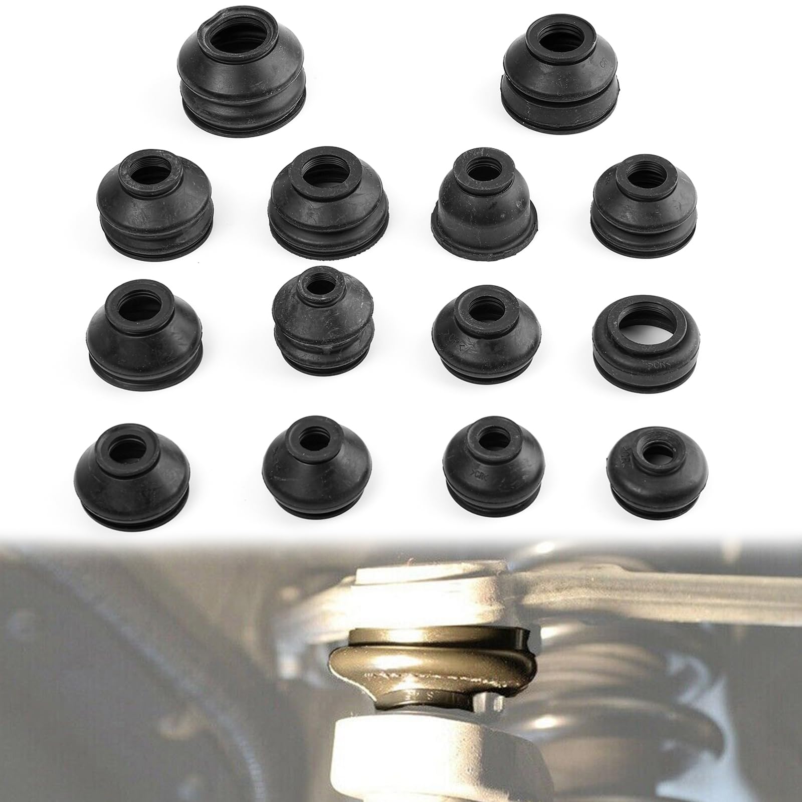 14Pc Upgraded Universal Tie Rod Ends Boot Dust Covers Ball