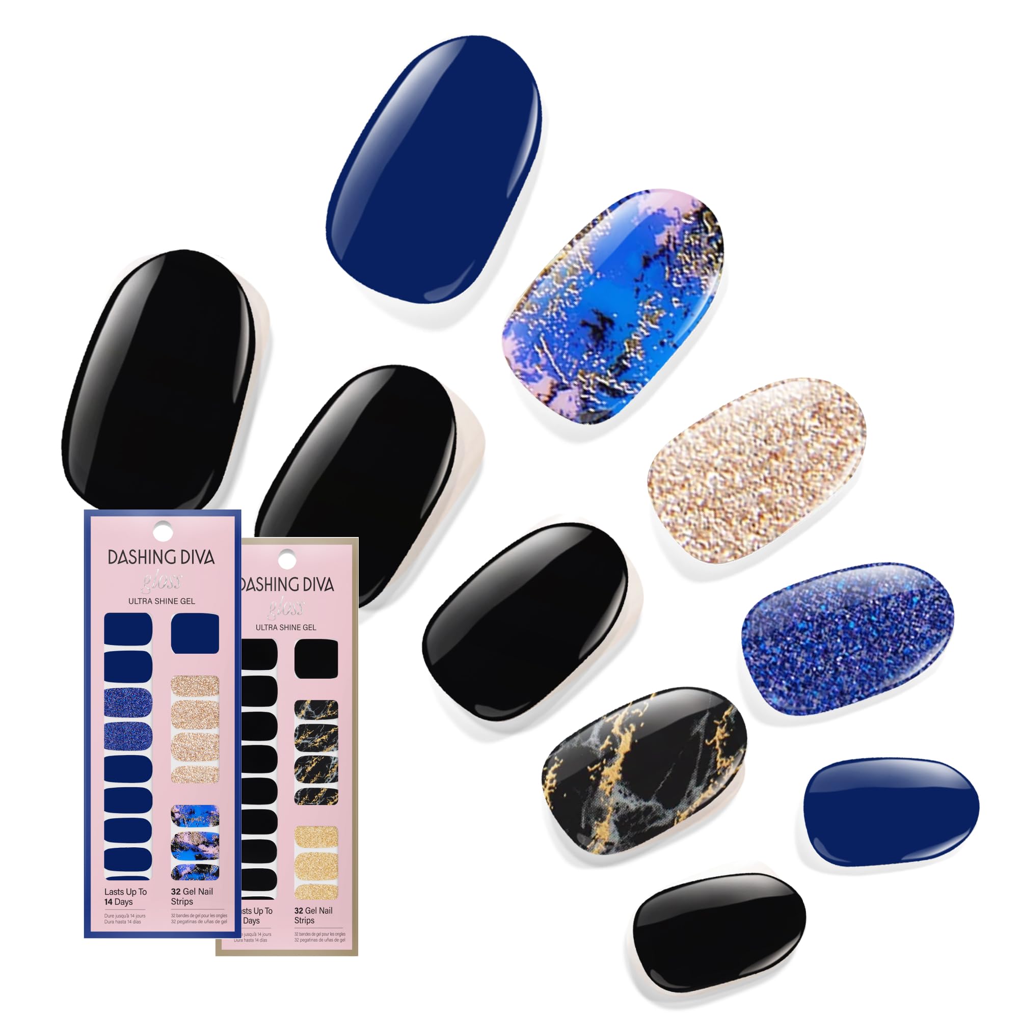 Dashing Diva Gloss Nail Strips Blue Vixon