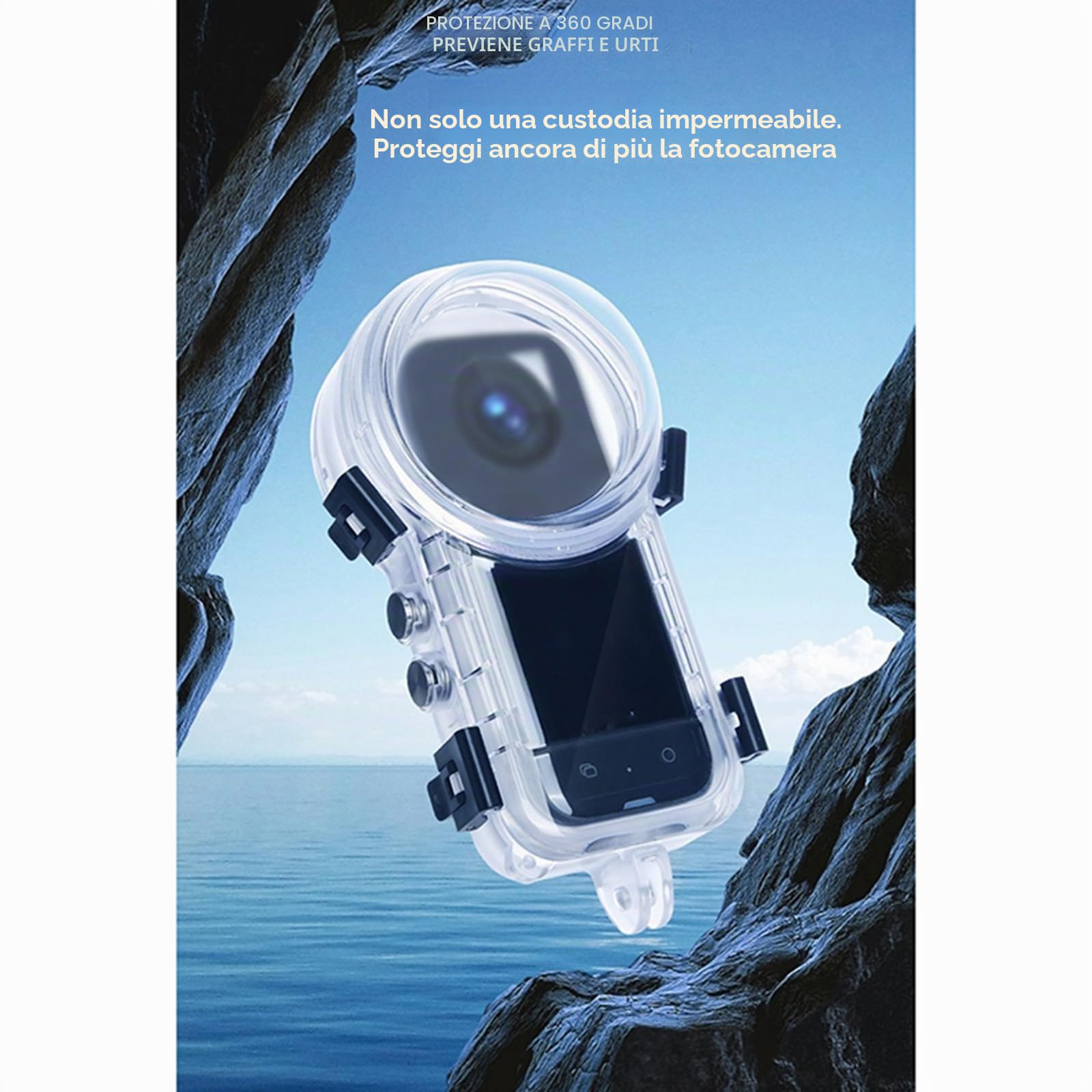 Custodia Protettiva per Fotocamera Subacquea inste 360 X4, Impermeabile Fino a 50m, Per Fotocamera Panoramica MODJUEGO