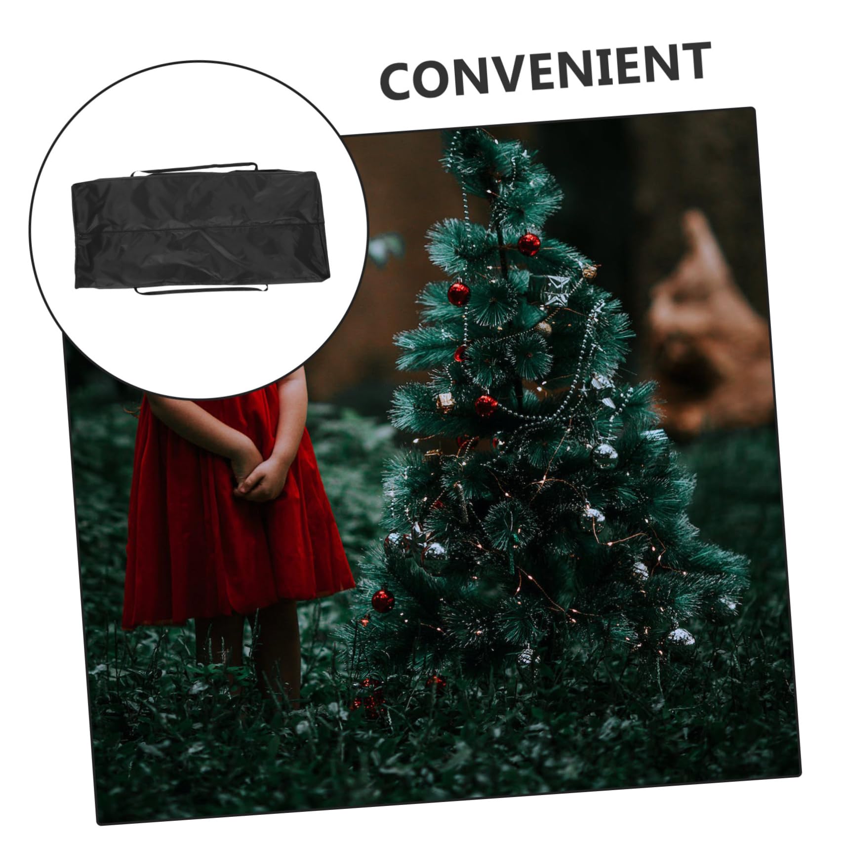 Bolsa para Árbol de Navidad Artificial 210d Oxford Resistente Impermeable para Almacenamiento de Decoraciones