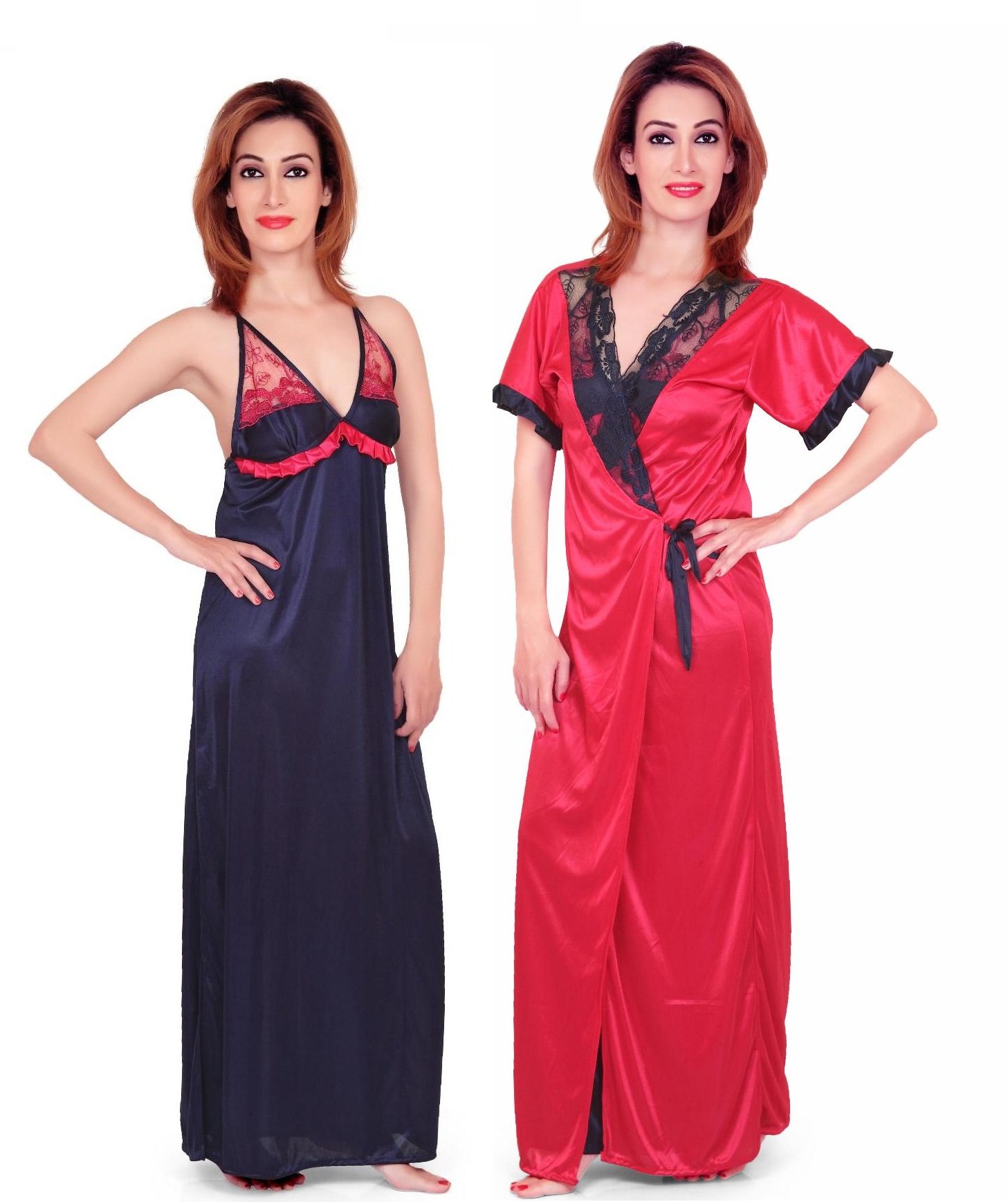 fabme Women's Two Piece Satin Nightwear-picture-42
