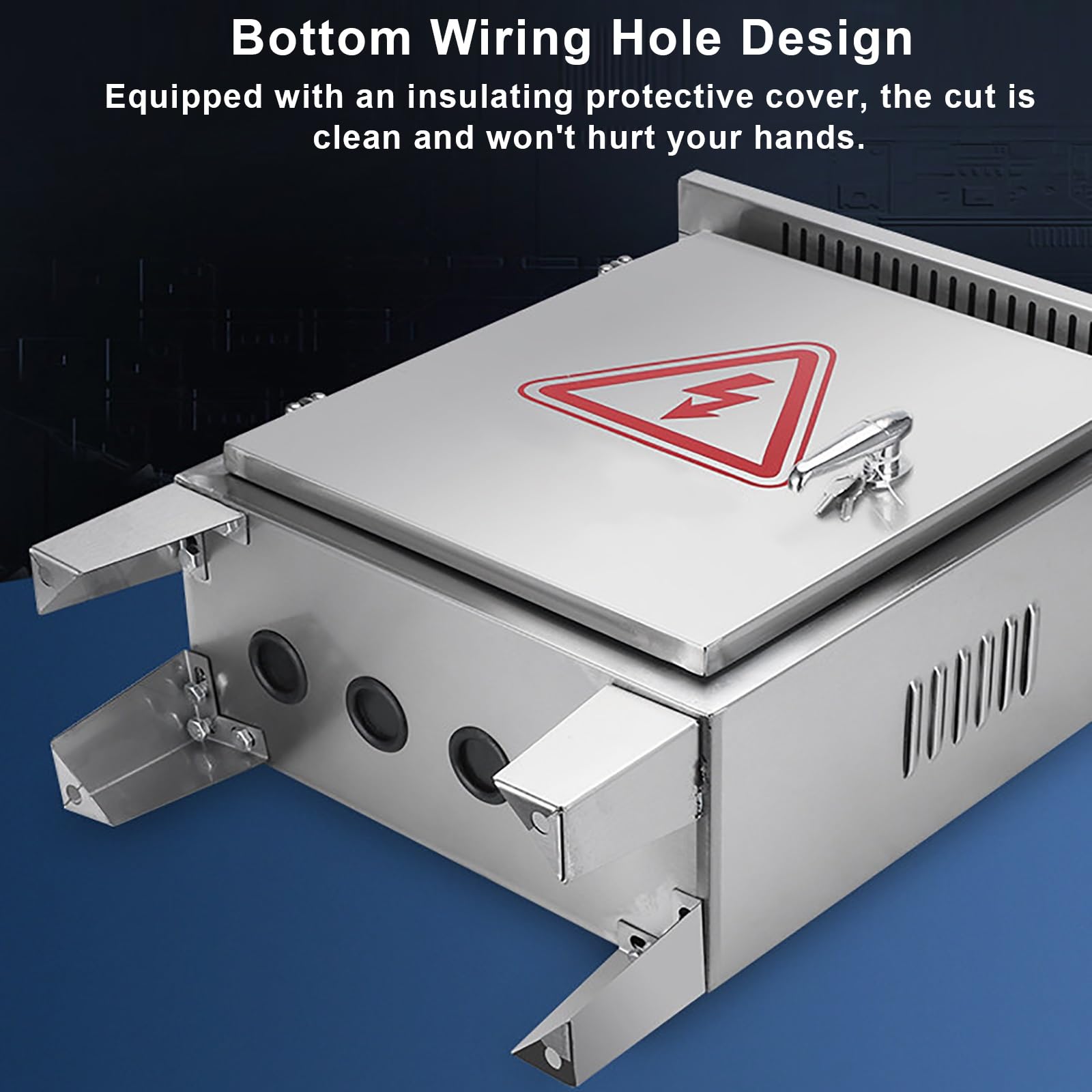 Caja de Conexiones Eléctricas para Exteriores, Caja de Empalmes de Acero Inoxidable, Armario para Proyectos de Cableado de Cámaras, con Tapa Abatible(30x25x40cm)