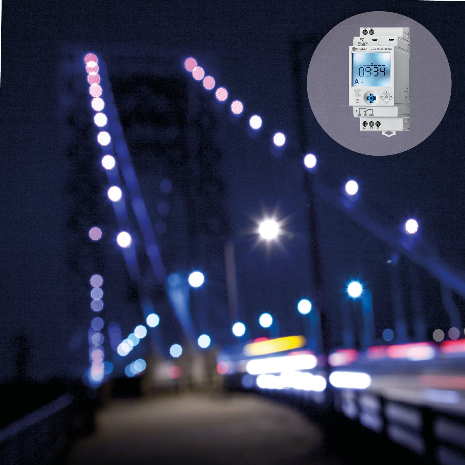 Finder serie 12 - Interruptor horario semanal 1co on/off/pulso nfc