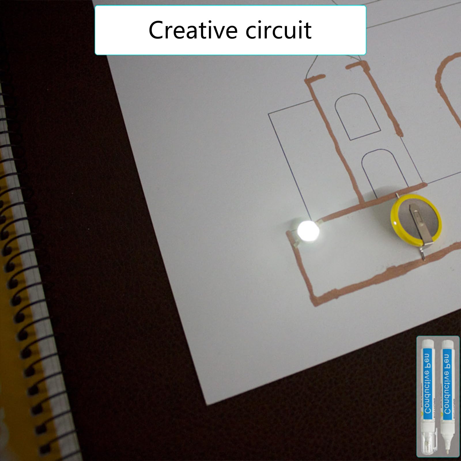 Penna conduttiva Vernice elettrica portatile per studenti e appassionati di ingegneri elettronici Circuito portatile per studenti e appassionati di vernice elettrica per studenti
