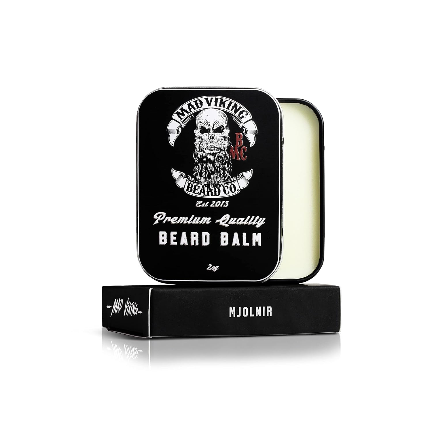 Mad Viking Beard Co. Beard Balm for Men - All Natural Ingredients, Handmade and Cruelty-Free, Medium to Heavy Hold, Maintain and Manage Beard Hair, Made in the USA (Mjolnir, 2oz Beard Balm)