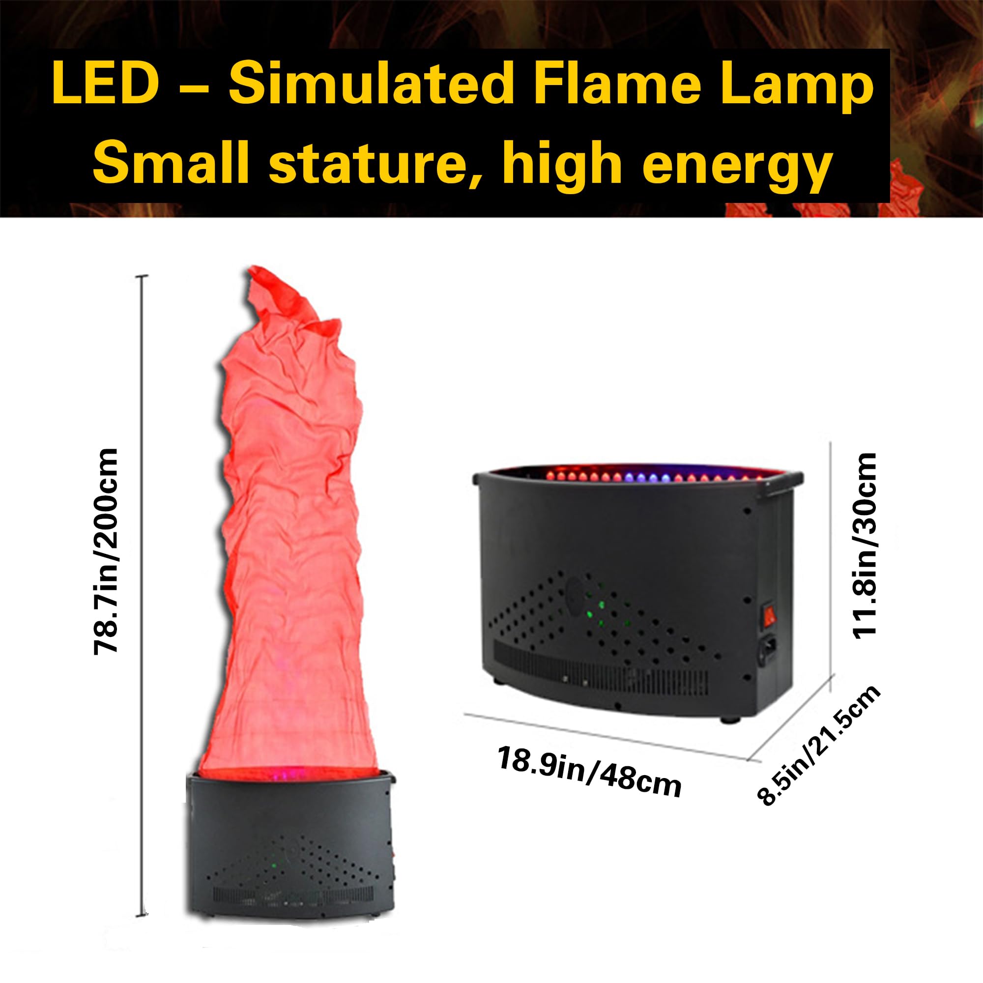Led-kunstflammelampe - 3D Künstliche Simulierte Flamme, 42 Superhelle Led-perlen & Flammenstoff, Elektrische Künstliche Lagerfeuer-bühnenlichter Für Party- Und Nachtclubdekoration 1-pcs 2M