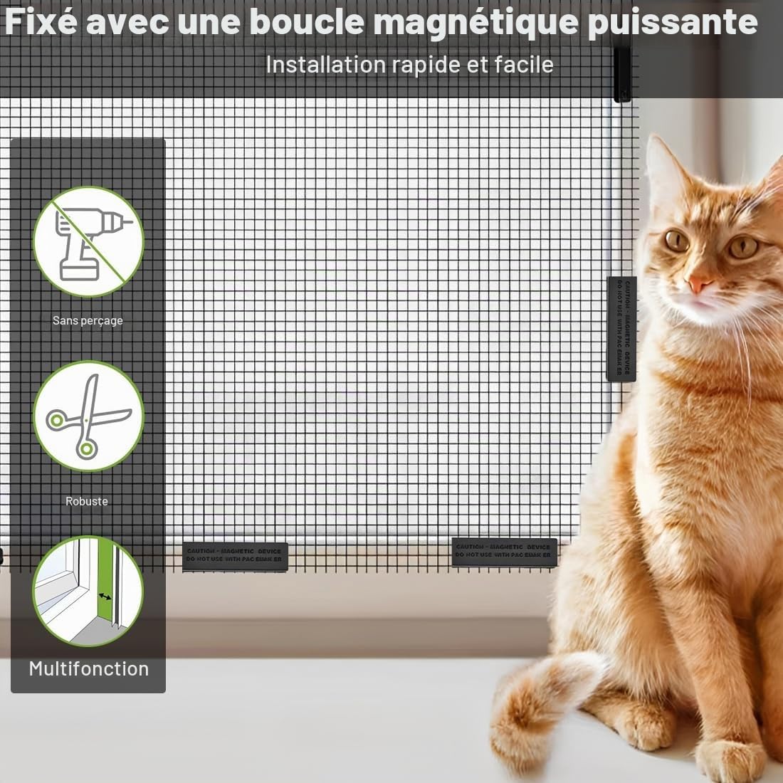 8 Pièces Moustiquaires De Fenêtres Clips Magnétiques,Aimant Rideau Pour Moustiquaire Fenetre Clips, Fenêtre Aimant Puissant Autocollant Clip De Fixation D'Écran(Noir)