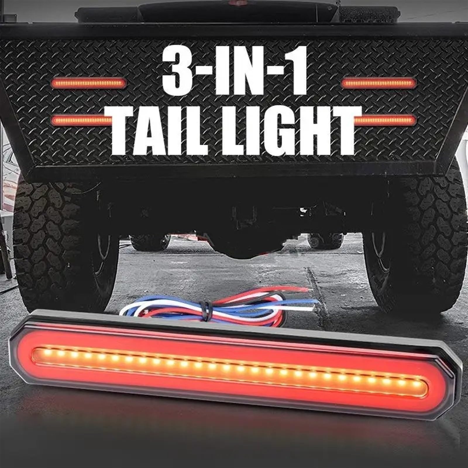 Fanale Posteriore 3 In 1 LED Freno Coda Freccia Luce Stop Sequenziale Flusso Segnale Direzionale DRL Lampada Per Camion Rimorchio ATV UTV Auto Auto 12V 24V Fari Posteriori Auto(2pieces 87leds 220mm)