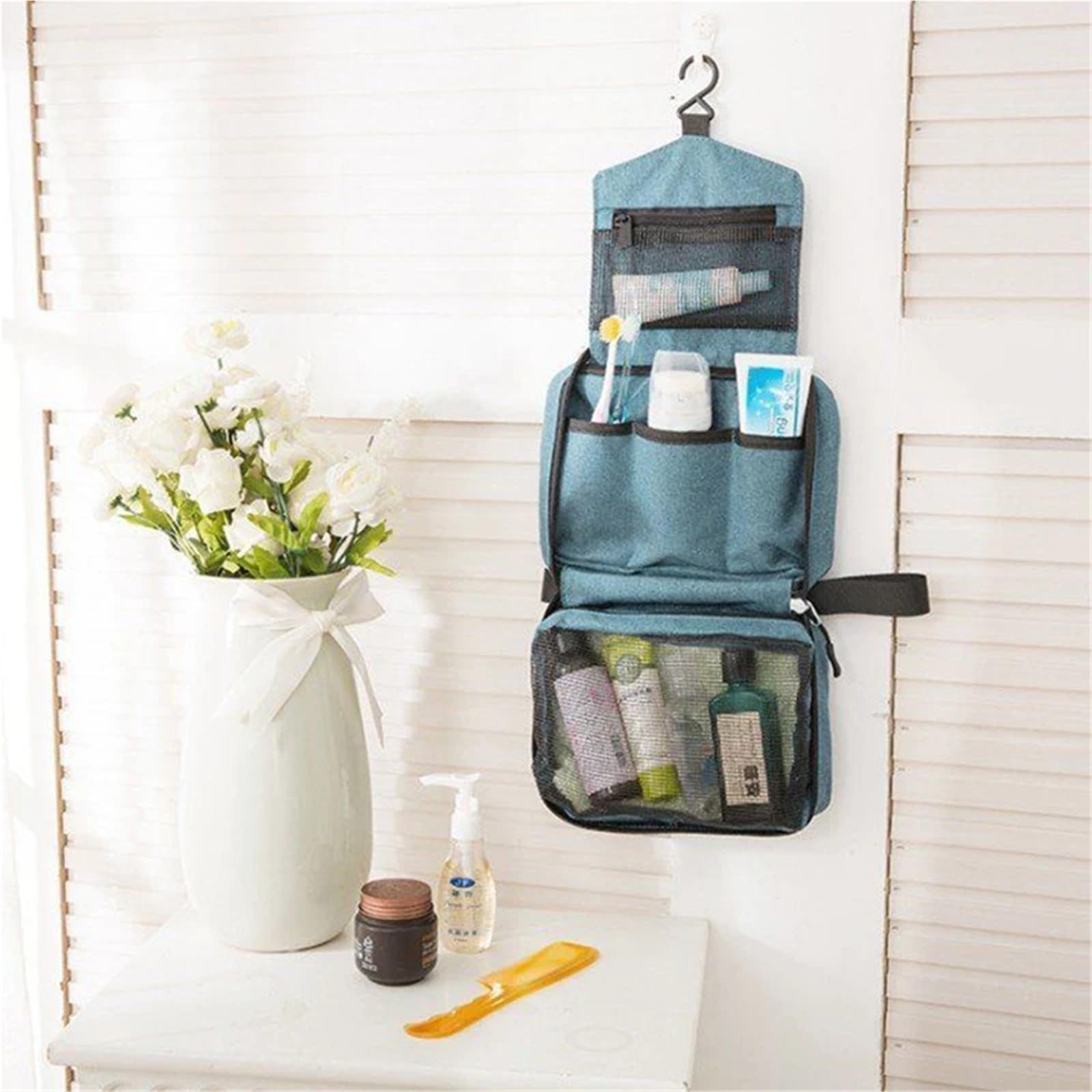 Trousse, Borsa da Toilette Viaggio sospesa for Uomo e Donna(Gray)