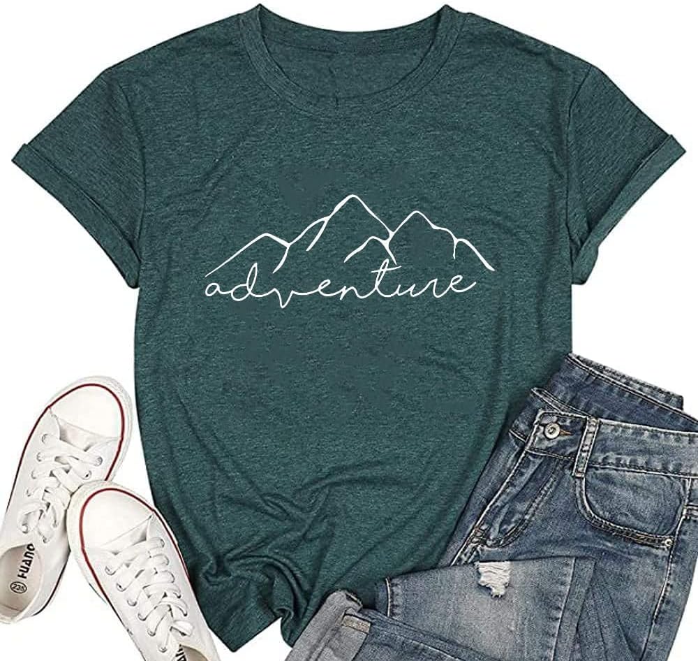 LaibaoWomen Mountain Adventure Workout Tanks Hiking Camping Graphic Athletic Sleeveless Funny Tee Tops