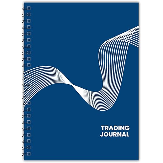 TimeWise Stock Market Trading Journal A5 Size Notebook Day Trade Log Journal Unruled 140 Pages (Navy)