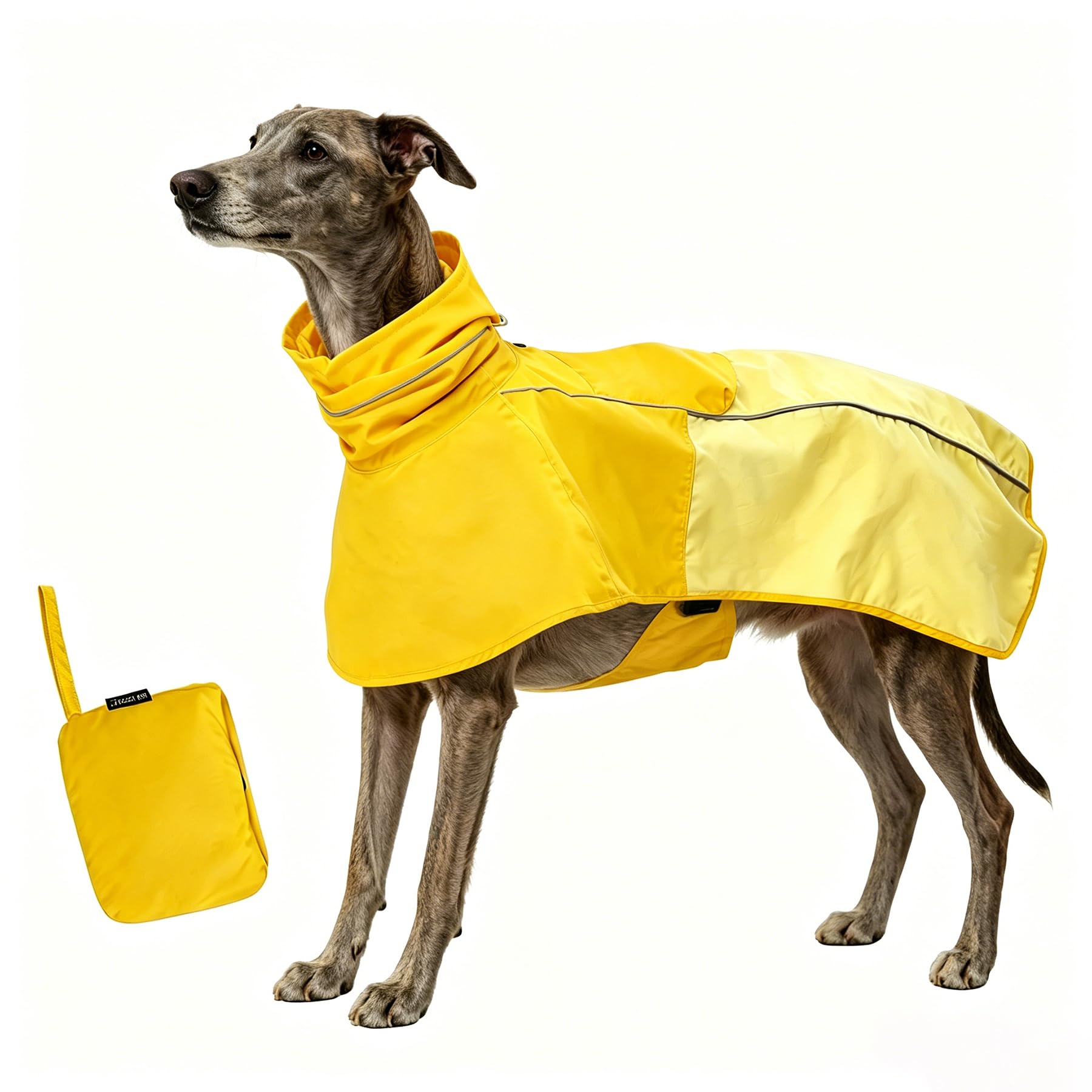 MAMORE Manteau de pluie imperméable pour chien, veste de pluie réglable, réfléchissante et légère pour chiens de petite, moyenne et grande taille, pour la promenade en plein air, la randonnée (jaune