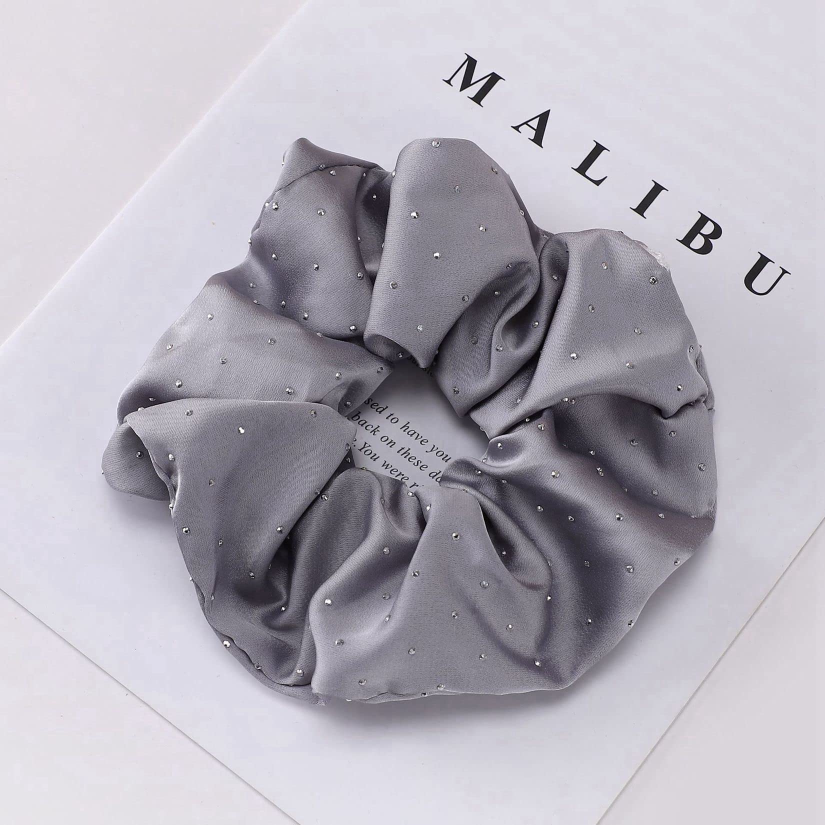 ACiyD Satin-Haarseil, Haargummi, Haargummi, Haarring, Haarschmuck, 2 Stück für Frauen, Pferdeschwänze, Dutts, Zöpfe, langes Haar (Weinrot, Einheitsgröße)