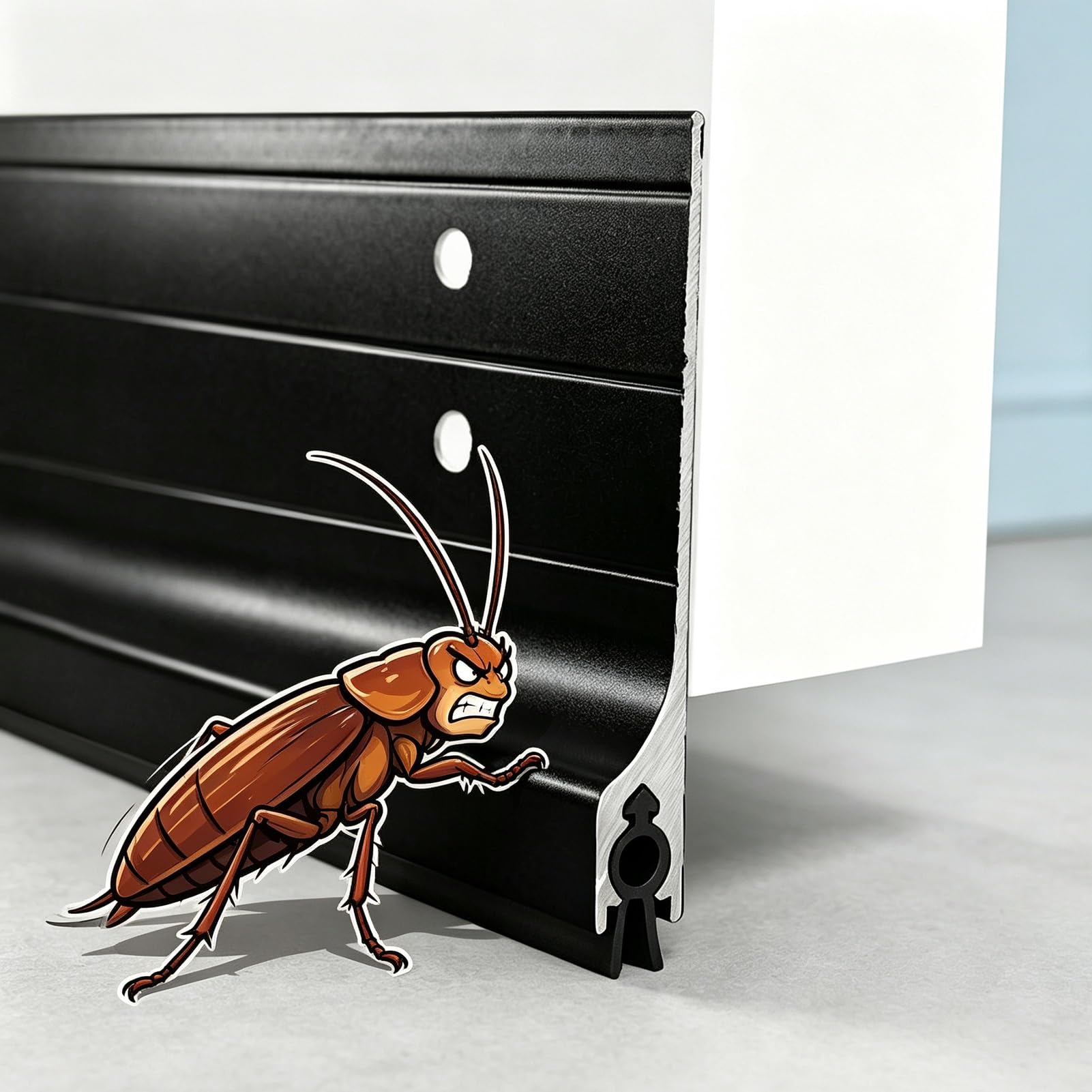 Paraspifferi Sottoporta Striscia di Tenuta per Porta, Blocco Inferiore Antipolvere | Strisce Insonorizzanti e Oscuranti per La Parte Inferiore Delle Porte, Guarnizioni per Porte(Black,175cm(68 7/8"))