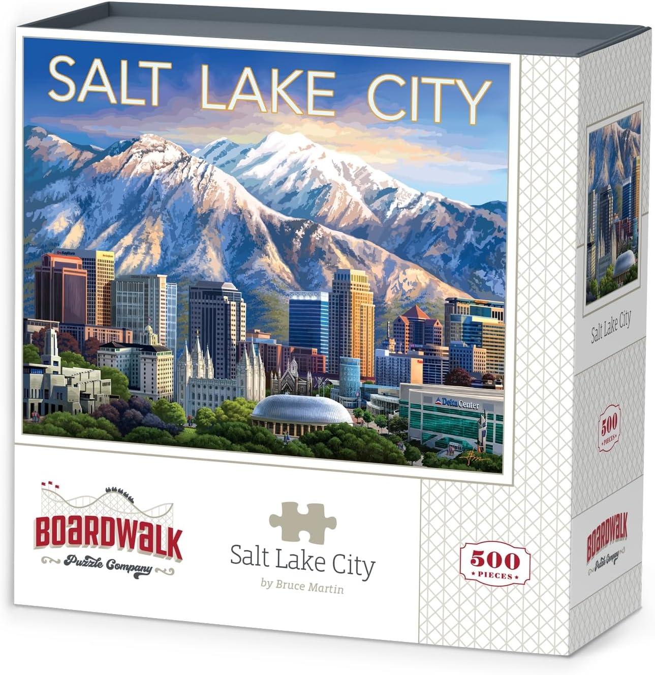 Salt Lake City by Boardwalk - 500 Piece Jigsaw Puzzle for Adults, Made in USA