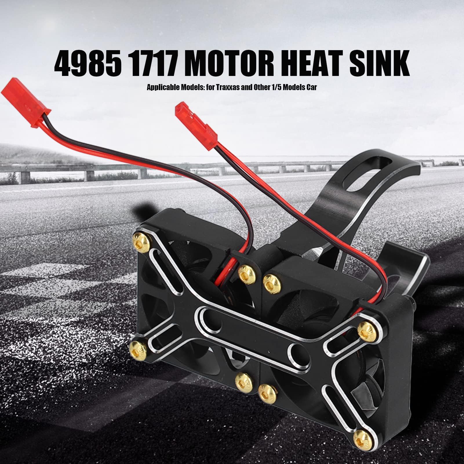 VGEBY 4985 1717 Bezszczotkowy wentylator chłodzący silnik, radiator samochodowy ze stopu aluminium Traxxas 1/5 RC (czarny)
