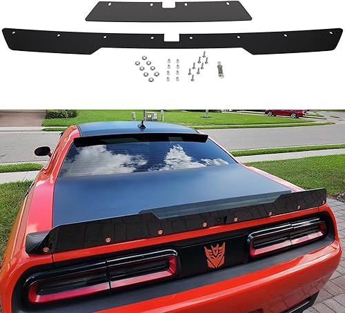 Bonbo Rear WickerBill Spoiler Fits for Dodge Challenger 2015-2022 2023 SRT RT Hellcat Scat Pack with Back up Camera, 2-Piece Rear Wicker Bill