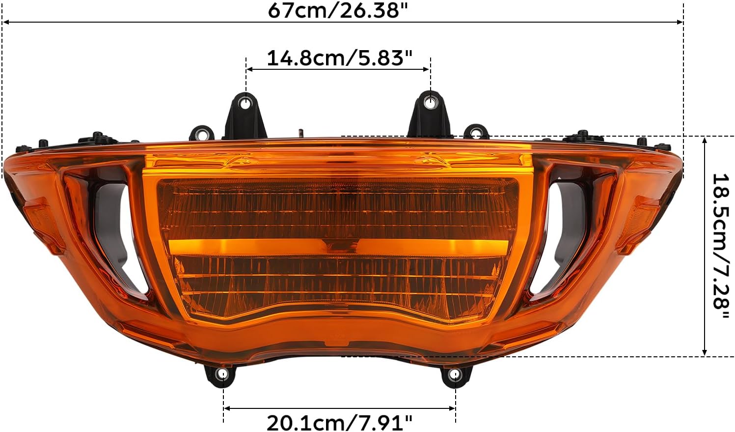 Green-L LED Headlight Assembly Fit for Harley CVO Road Glide 2023-2025 Road Glide FLTRX ST FLTRXSTSE 2024-2025 Motorcycle Front Headlamp (w/Orange Lens)