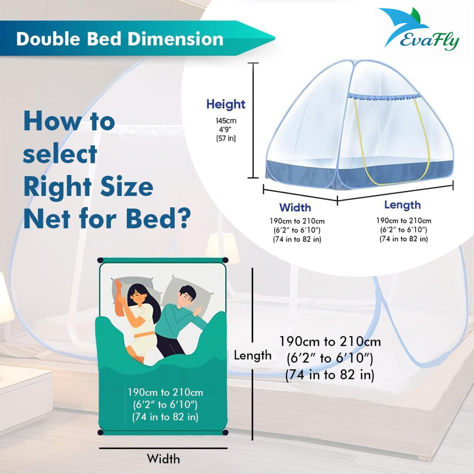 King Size Mosquito Net - Evafly Premium Protection -3 King Size Mosquito Net - Evafly Premium Protection -3