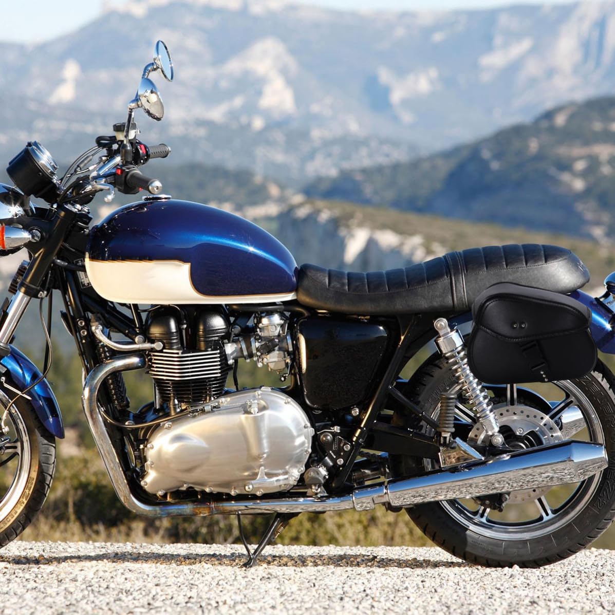 Gadpiparty Borsa da Moto in Pelle PU Nera, Grande Capacità