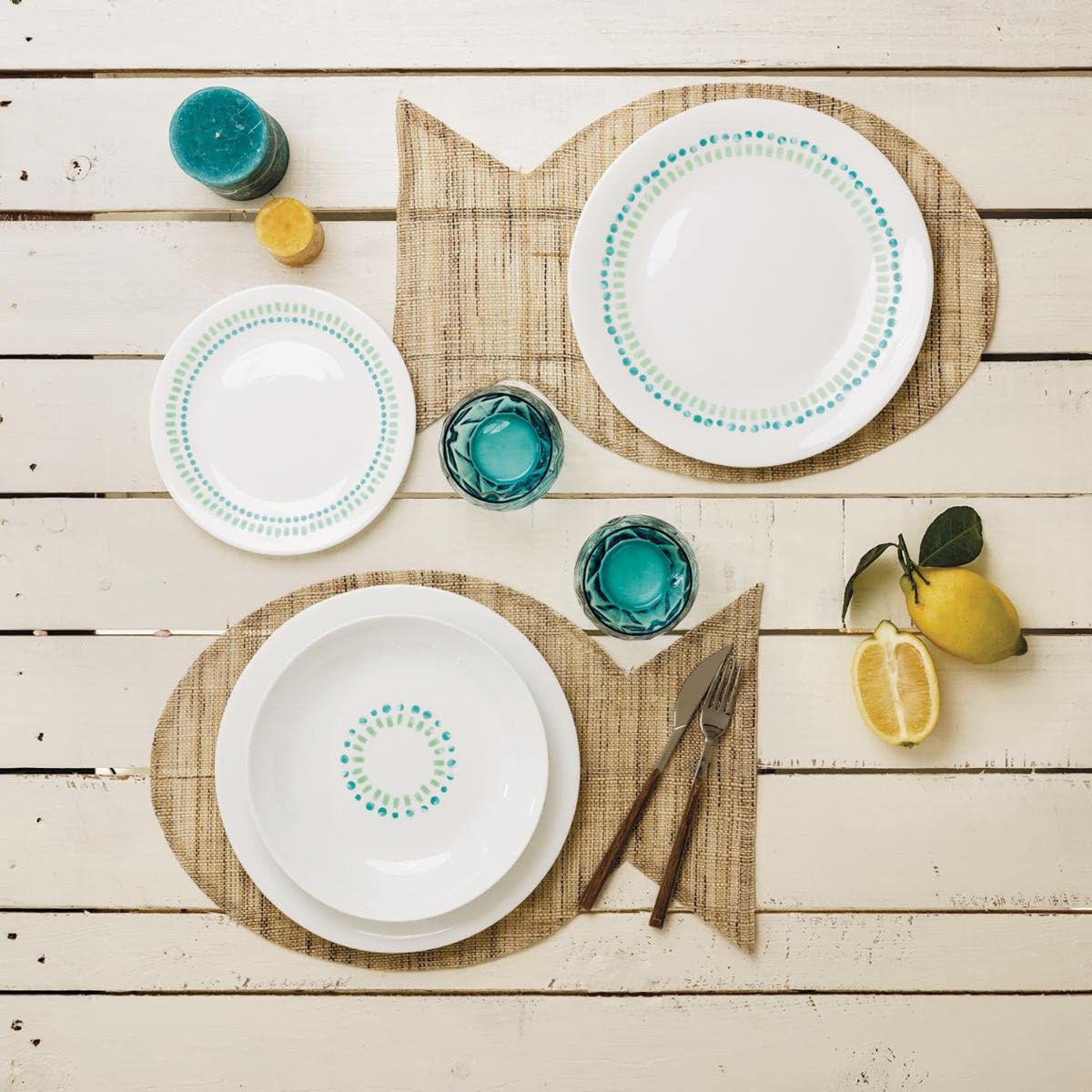 Bormioli BOR770052 Servizio Tavola 18 Pz White Moon Mediterraneo
