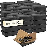 Vista 65 de Restaurantware Contenedor desechable para llevar, 30 oz / #1, negro