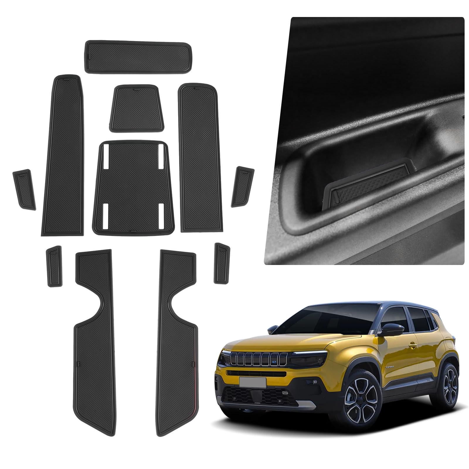 Tappetini In Gomma Per Jeep Avenger BEV 2023 - Antiscivolo, Resistenti, Protezione Pavimento Auto