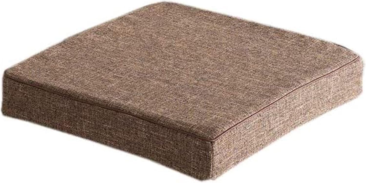 Square Chair Cushion Chair Pads, 5 cm Thick Dining Chair Seat Cushions, Non-Slip Seat Cushion Pad Chair Mat for Kitchen Stool Garden Indoor Outdoor,50 * 50cm,Brown