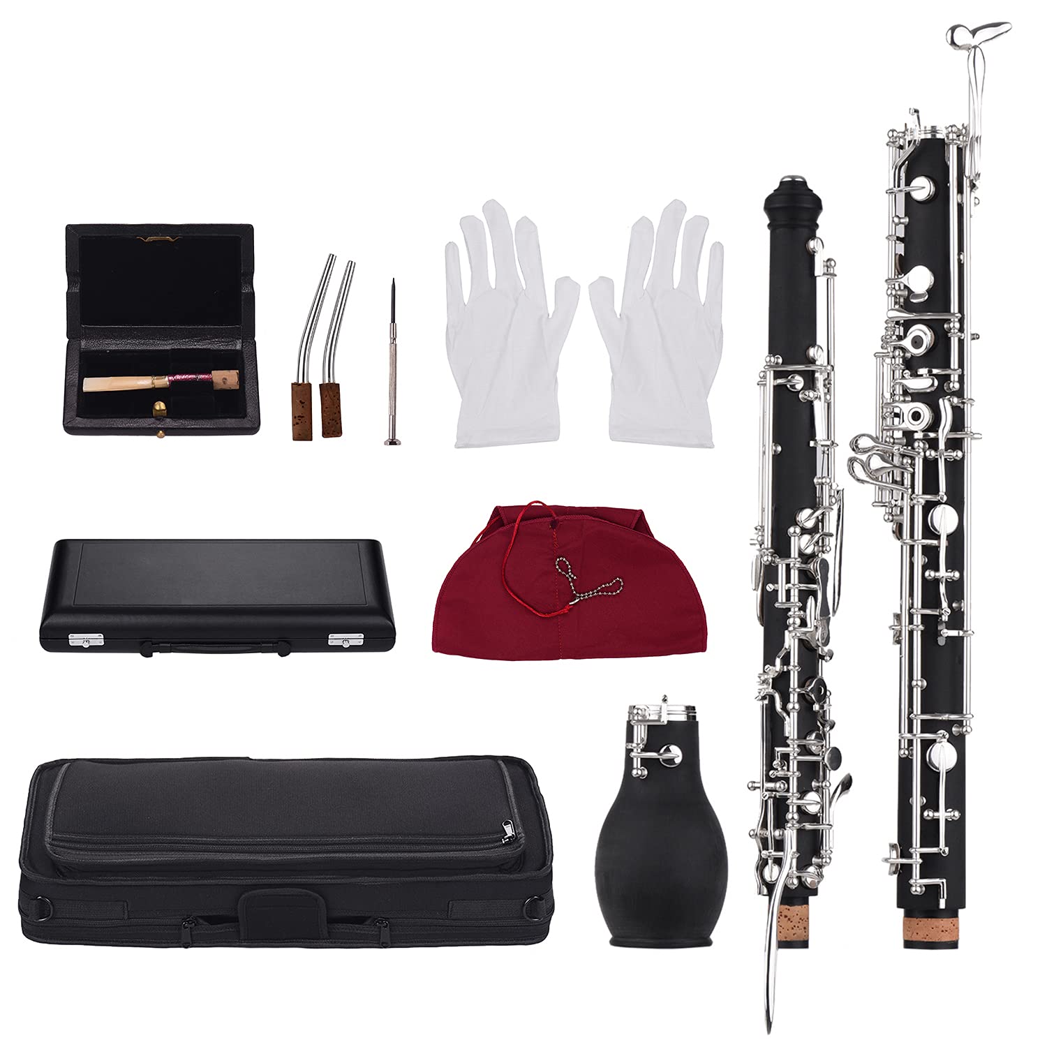 Englischhorn Alt-Oboe F-Tonart Kunstholz versilberte Tasten Holzblasinstrument mit Rohrblatt