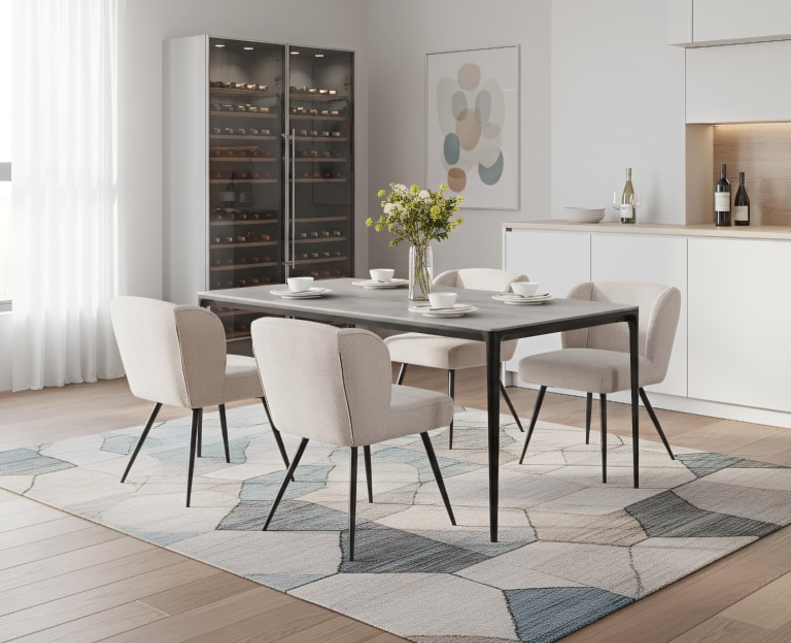 chairus Set di 2 Sedie da Pranzo Moderne Sedie da Cucina, Beige