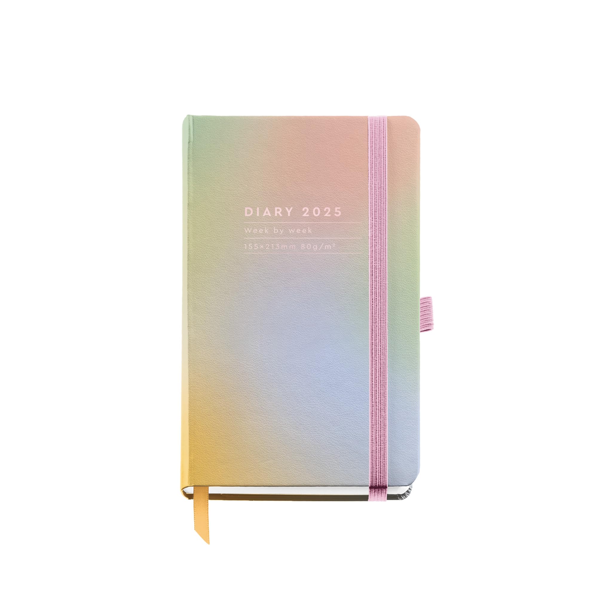 Miquelrius - Agenda 2025, Tamaño 90 x 140 mm, Agenda semana vista, Cubierta cartón forrado plastificado, Espiral, Cierre goma elástica, Papel 80 g/m², Español, Inglés y Portugués, Aurora