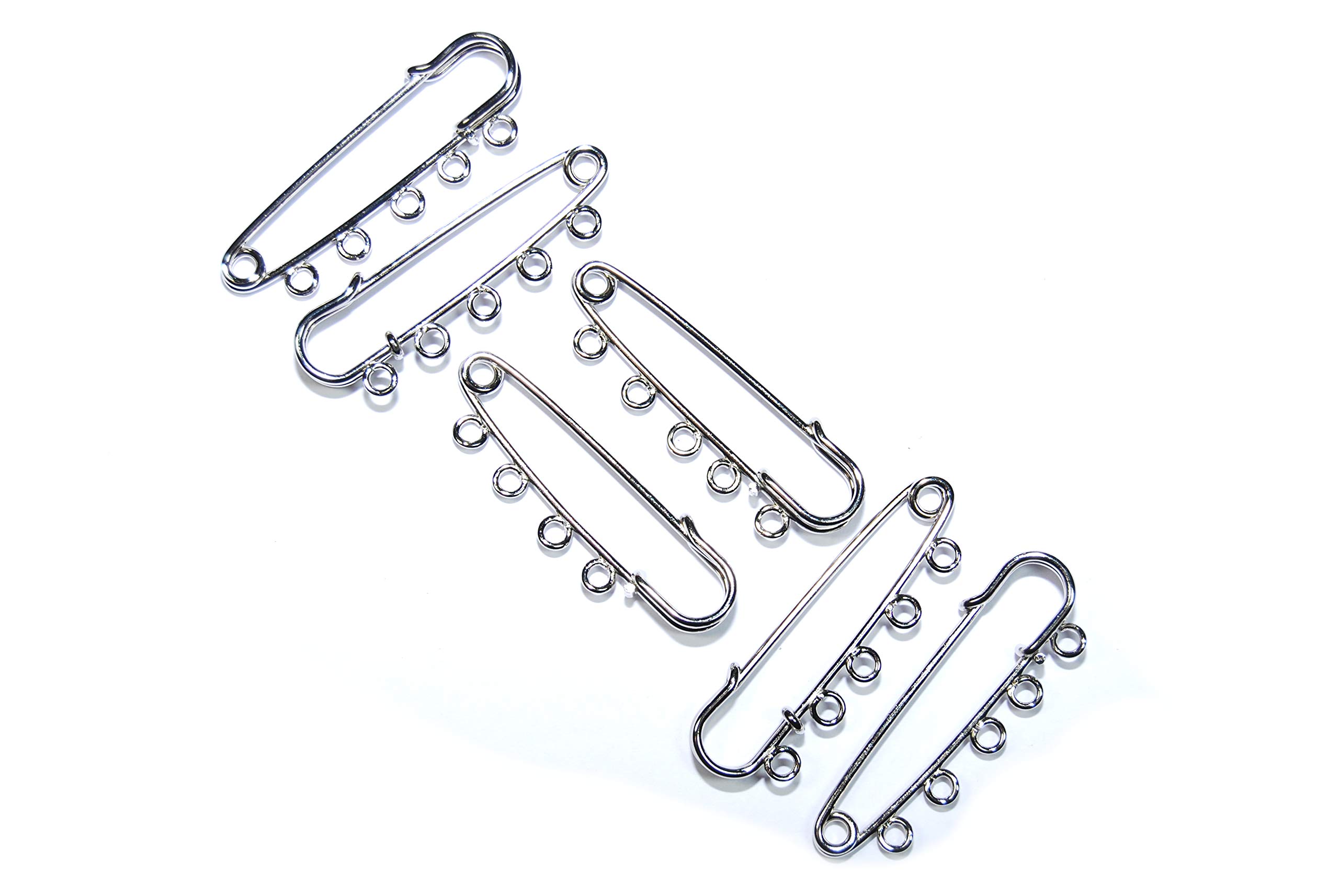 celloexpress Kilt Pins Brooch Various Style & Size Stitch Metal Coat Jacket (Silver 50mm (With Rings), Pack of 25)